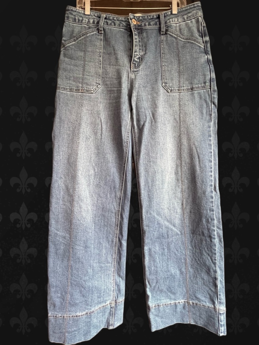 Kancan Mid-rise Wide-leg Jean - Medium Dark Wash Size 9/28 Style KC70100MD